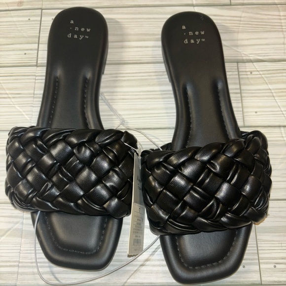 A New Day Target Black Sandal Braided Slides - Picture 1 of 5